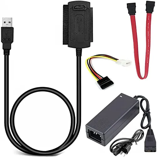 Retoo USB-zu-SATA-Adapter 2.0 Docking Station für HDD und SSD - Schnelle Datenübertragung bis 480 Mb/s – ideal für den unkomplizierten Zugriff auf interne und externe Laufwerke. Plug & Play für sofortige Nutzung ohne Treiberinstallation.
