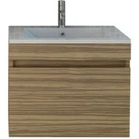 Jet-Line Badset Innsbruck 59 cm in Holzoptik - Badmöbel-Set mit edlem Design und XXL-Schublade für optimalen Stauraum, ideal für ein stilvolles und organisiertes Badezimmer.