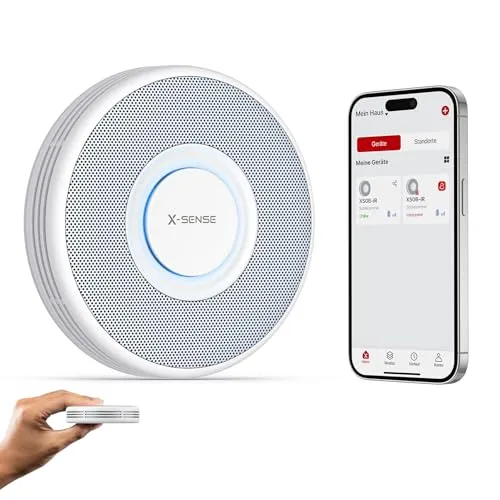 X-Sense Intelligenter WLAN-Rauchmelder XS0B-iR - Rauchmelder mit Sprachalarmsystem, 17 Standorten und einfacher WLAN-Verbindung für zuverlässigen Brandschutz ohne Basisstation.