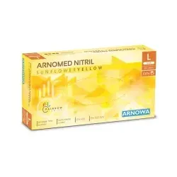 ARNOMED Einweghandschuhe Gelb (10x100) – Premium Nitril Handschuhe L - Hochwertige ARNOMED Einweghandschuhe in Gelb, ideal für Hygiene- und Reinigungsarbeiten. Diese Nitrilhandschuhe sind reißfest, latexfrei und lebensmittelecht. Perfekt für den professionellen Einsatz oder zuhause.