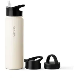 Vinsun Isolierflasche Edelstahl 750ml - Thermobehälter, BPA-frei und auslaufsicher, ideal für kohlensäurehaltige Getränke, bruchsicher und geschmacksneutral
