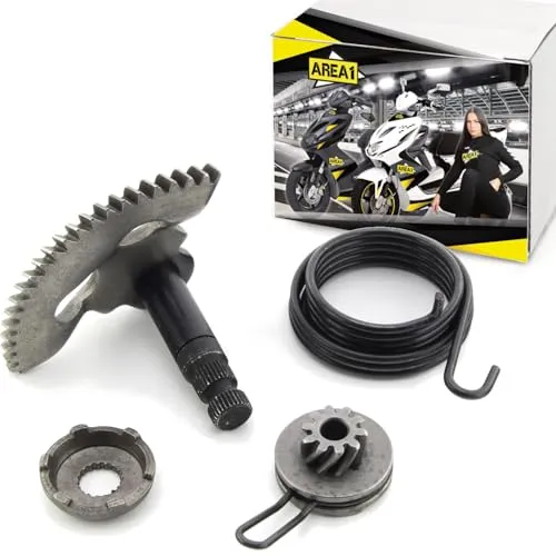 Area1 Kickstarter Reparatur-Set für 50ccm 2 Takt Roller - Kickstarter & Zubehör für China 2T Motoren. Enthält hochwertige Teile zur Erneuerung der Kickstarter Einheit und behebt häufige Probleme wie verklemmte Zahnräder.