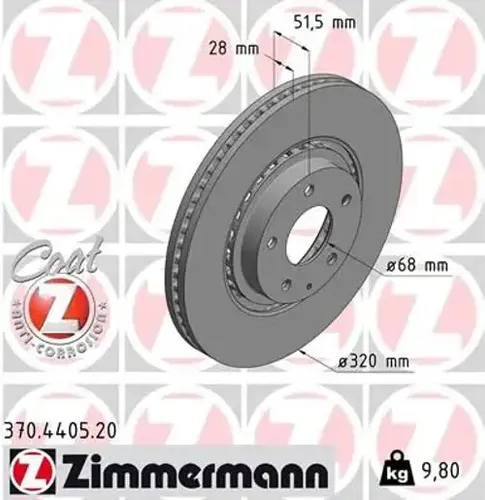 Bremsscheibe für MAZDA CX-5 KF 2.5 AWD - Hochwertige Bremsscheiben von ZIMMERMANN, optimiert für beste Bremsleistung und Sicherheit, ideal für MAZDA CX-5 Modelle von 5/17 bis heute.