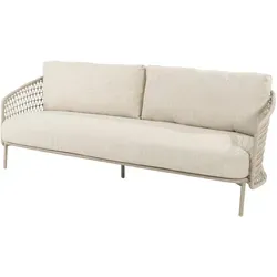 SEASONS OUTDOOR Gartensofa Rope 3-Sitzer - Gartenmöbel aus Aluminium mit Rope-Geflecht in elegantem Latte, inklusive 3 bequemen Kissen für maximalen Komfort und stilvolles Entspannen im Freien.