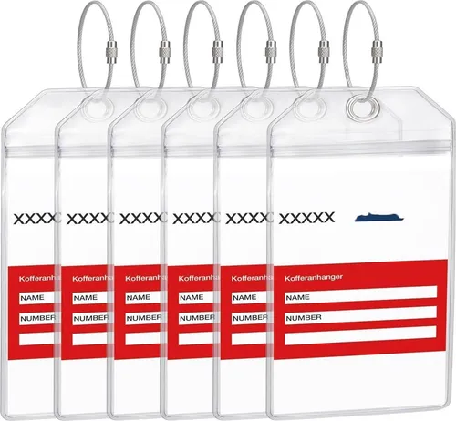 6x Transparente Kofferanhänger für Kreuzfahrten Aida - Reisekoffer & Trolleys, wasserdicht und kompatibel mit AIDA, MSC, TUI und mehr – für mühelose Gepäckidentifikation und zusätzlichen Schutz.