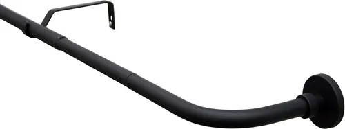 GARDINIA Gardinenstangen-Set "Lisa" - Ausziehbar, 1-läufig, Schwarz-matt - Einzelfensterstangen, elegantes und flexibles Gardinenstangen-Set aus robustem Metall, ausziehbar von 180 bis 240 cm für individuelle Anpassung.