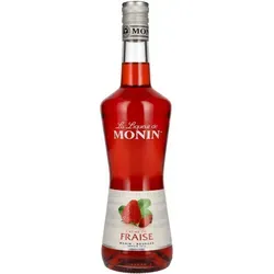 La Liqueur de Monin FRAISE 18% Vol. 0,7l - Fruchtiger Erdbeerlikör mit 18 % Vol. Alkohol in stilvoller 0,7-Liter-Flasche. Ideal für Cocktails, Desserts und kreative Genussmomente. Genießen Sie die ausgewogene Balance von Süße und Frische!