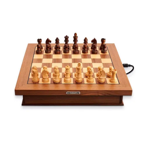MILLENNIUM Exclusive Luxe Edition M843 - Luxuriöses E-Board mit automatischer Figurenerkennung, ideal für Online-Schach und komfortables Spielen
