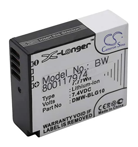 vhbw Akku kompatibel mit Panasonic Lumix DMC-GF3K, DC-G100, DC-G110, DC-G100D, DC-TZ91, DMC-GF3C, DMC-GF3 Kamera (980 mAh, 7,4 V, Li-Ion)