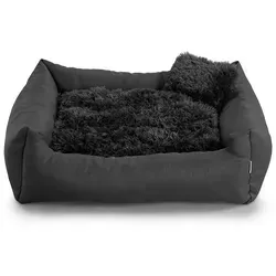 FAVRE Tierbett Fluffy Nelo – Gemütliches Hundebett in Grau - Kuscheliges Hundebett aus hochwertigem Polyester mit Flockenschaumfüllung. Ideal für entspannte Stunden Ihres Vierbeiners. Erhältlich in verschiedenen Größen für maximalen Komfort.