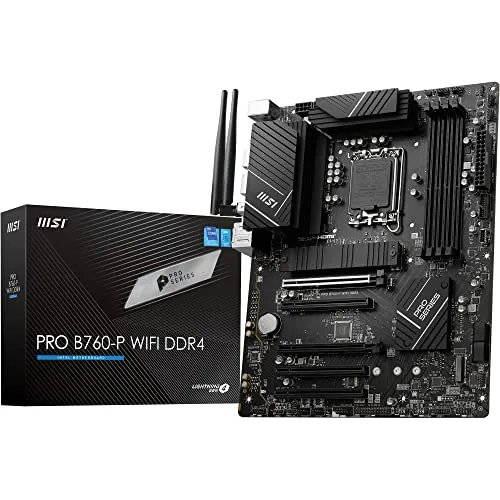 MSI PRO B760-P WiFi DDR4 Mainboard - ATX für Intel Core 12.-14. Gen, bis zu 5333 MHz OC, duale M.2 Slots und Wi-Fi 6E für blitzschnelle Performance