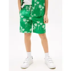 Tommy Hilfiger Shorts STRETCH POPLIN PRINTED SHORT mit Palmenprint grün 6 (116)