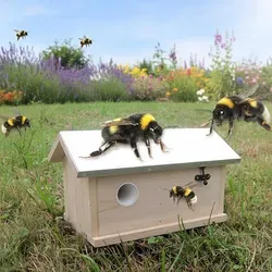 Feel2Home Nistkasten Hummel - Insektenhaus aus Chinesischer Fichte - Vogelnistkästen - Hängendes und stehendes Hummelhaus aus hochwertiger chinesischer Fichte, ideal für die Förderung von Insekten in Ihrem Garten.