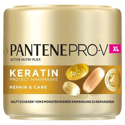 Pantene Pro-V Repair & Care Keratin Protect Haarmaske 500ml - Intensive Haarmaske zur Pflege von trockenem, geschädigtem Haar. Mit Pro-V Formel für verbesserte Nährstoffversorgung und Schutz der Haarbindungen. Für sichtbar gesünderes Haar nach nur einer Anwendung.