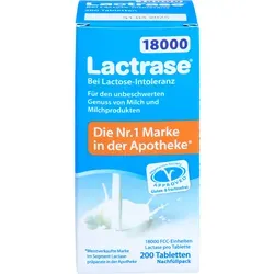 Lactrase 18.000 FCC Tabletten - Nachfüllpackung - Laktase Nahrungsergänzungsmittel mit 18.000 FCC-Einheiten, ideal zur Unterstützung bei Lactose-Intoleranz und zur Verbesserung der Verdauung von Lactose.