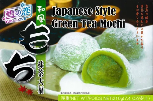 [ 210g ] Yuki & Love Grüntee Mochi | Klebreiskuchen mit Grüntee | Japanese Style
