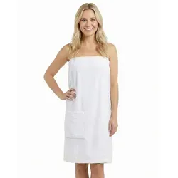 Laynenburg Saunatuch Saunakilt Damen - Pflegeleichtes Frottee mit Knopfverschluss - Hochwertiges Saunakilt aus 100% Baumwolle, ideal für den täglichen Gebrauch. Mit praktischem Knopfverschluss und Gummizug für perfekten Sitz. Maße: 160 cm x 85 cm.