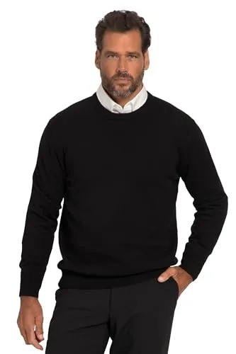 JP 1880 Herren große Größen Übergrößen Menswear L-8XL Pullover, runder Ausschnitt, JP1880-Stick, Baumwolle schwarz 7XL 708261130-7XL