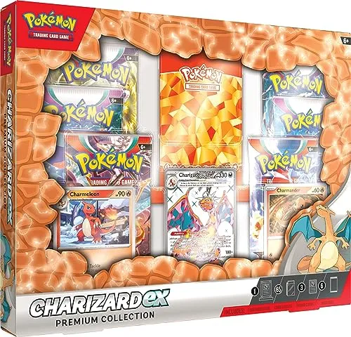Pokémon TCG CHARIZARD EX PREMIUM COLLECTION - ENG - Gesellschaftsspiel mit exklusiven Charizard-Karten und Sammlerstücken, ideal für Pokémon-Fans und Sammler.