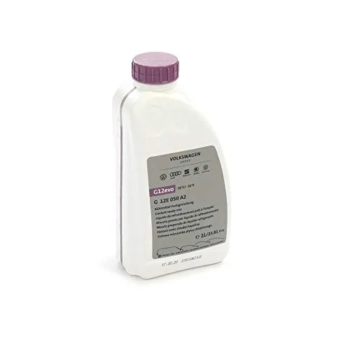 Volkswagen G12E050A2 Kühlflüssigkeit G12evo - 1 Liter Ready Mix - Frostschutz für Kühlsysteme, 100% Volkswagen Original, garantiert Schutz bis -35°C und kann unverdünnt verwendet werden.