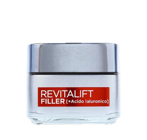 L`oreal Revitalift Filler Tagescreme 50 Ml - Tagespflege mit höchster Hyaluronsäure-Konzentration für einen auffüllenden Effekt, angereichert mit Fibroxyl für mehr Hautvolumen und straffere Haut.
