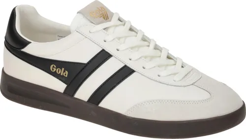 Gola Unisex Cyclone Leather Sneaker - Stilvoller Komfort in Weiß/Schwarz/Dunkelbraun - Herren-Sneaker aus hochwertigem Leder mit atmungsaktivem Textilfutter und rutschfester Gummisohle für optimalen Halt und täglichen Komfort.