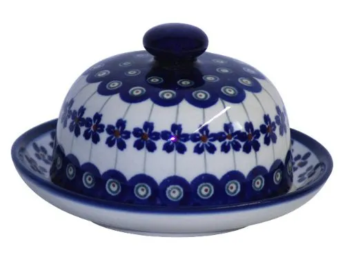 Bunzlauer Keramik Käseglocke – Kleine runde Butterdose Ø10,5 cm - Speiseglocken für kleine Portionen, ideal für Weichkäse und Butter. Die robuste Keramik schützt vor Austrocknung und Fliegen, perfekt für stilvolles Servieren und Aufbewahren.