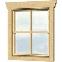 SKAN HOLZ Einzelfenster für Gartenhaus 28 mm, 57,5x70,5 cm - Hochwertiges Holzfenster mit Glas, ideal für Gartenhäuser. Bietet optimale Lichtverhältnisse und einen ansprechenden Look.