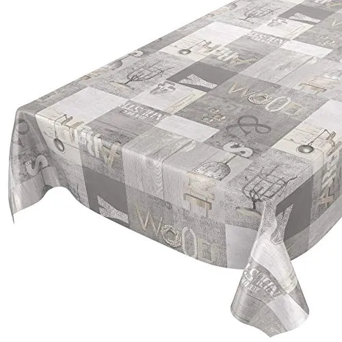 ANRO Wachstuch Tischdecke 140x240cm grau - Abwaschbare, strapazierfähige Tischdecke im eleganten Grau. Ideal für drinnen und draußen – perfekt für Gartenpartys oder Camping. Pflegeleicht und wasserabweisend.