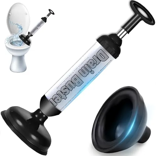 Saugpumpe Pressluft Rohrreiniger von Retoo - Effektiver Abflussreiniger für Toilette, Dusche und Waschbecken mit zwei austauschbaren Saugglocken und starker Saugleistung – umweltfreundlich und kostensparend!