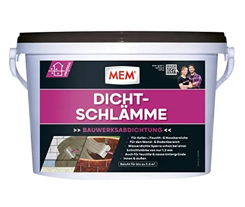 MEM Dicht-Schlämme 5 kg - Entkopplungsmatten & Fliesenabdichtung, hochwertige Dicht-Schlämme für zuverlässigen Wasserschutz in Bädern und Feuchträumen.