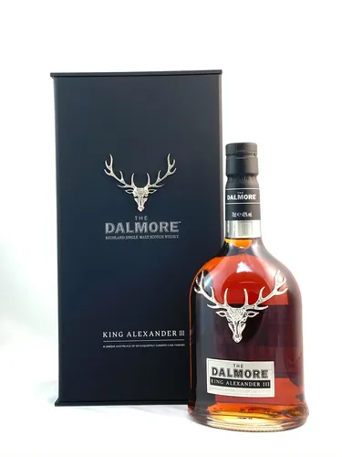 Dalmore King Alexander III - Single Malt Scotch Whisky - Exquisiter Whisky aus Schottland, reift in Ex-Bourbon- und Sherryfässern für florale und fruchtig-süße Aromen. Ein königlicher Genuss für Whisky-Liebhaber.