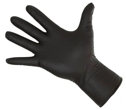 Kerbl 15322 Nitrile Lang Schwarz Einmalhandschuhe, 30cm Länge, L, 50 Stück