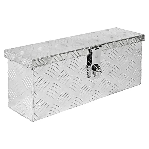 Trucky Truckbox - Deichselbox Aluminium, 15 Größen verfügbar, stabil und wasserdicht mit Schloss und Schlüssel für optimale Sicherheit