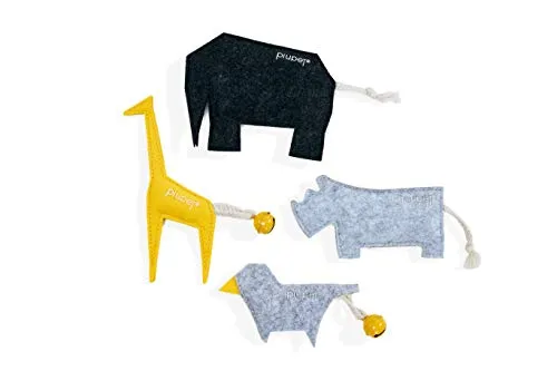 PiuPet® Katzenspielzeug 4er Set I Katzenminze Spielzeug I Stylische Katzenminze Kissen I Katzen Spielzeug I Baldrian Kissen für Katzen I Katzenspielzeug Set
