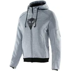 Dainese Daemon-X Kapuzenjacke für Damen - Grau/Schwarz - Größe 42 - Moderne Motorrad-Kapuzenjacke aus weichem Fleece mit Aramidfaser-Verstärkungen. Komfortabel und vielseitig, ideal für Fahrten in der Stadt. Zertifiziert nach EN 17092 Klasse A für zusätzlichen Schutz.