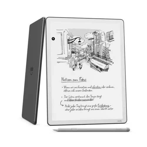 KINDLE Scribe (2026 Release) - 64 GB E-Book Reader in Graphit - Erlebe den neuen Kindle Scribe mit 11-Zoll-Display, integriertem Notizbuch und Premium-Eingabestift. Dünn, leicht und ideal für Notizen sowie Lesen, auch bei wechselnden Lichtverhältnissen.