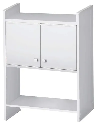 Mobiler Schrank Negrari Pasquale 5017P für Waschmaschinen - Praktischer mobiler Schrank mit 2 Türen für Waschmaschinen, aus robustem Kunststoff, ideal für die Aufbewahrung, Höhe: 79 cm, Farbe: Weiß, mit 2 Jahren Herstellergarantie.