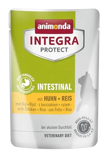 animonda INTEGRA PROTECT Katzenfutter nass Intestinal mit Huhn + Reis (24 x 85g), vom Tierarzt empfohlen bei Durchfall & Erbrechen, mit Veterinären entwickeltes Diätalleinfutter für erwachsene Katzen