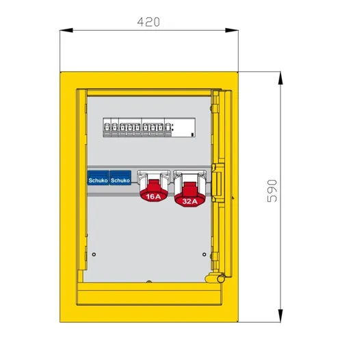Walther Werke WAL 6UP3007 UP-Verteiler aus Edelstahl - Baustromverteiler, robust und wetterfest, ideal für Baustellen und temporäre Stromversorgung.