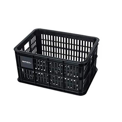 Basil Fahrradkorb in Schwarz - Fahrradtaschen - Leichter, stilvoller Fahrradkorb mit einem Gewicht von nur 1,1 kg, perfekt für den täglichen Einkauf oder Ausflüge.