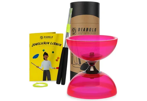 Diabolo Freizeitsport Jonglier-Set Pro Clear - UV-reaktives Diabolo für beeindruckende Lichteffekte - Kategorie: Yo-Yos. Das transparente, UV-reaktive Diabolo sorgt für spektakuläre Lichteffekte im Schwarzlicht und ist dank der polierten Freilaufachse ideal für Profis und Trickler.