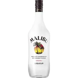 Malibu Coconut 21% Vol. 1l - Tropischer Likör mit 21% Vol., ideal für Cocktails oder pur. Bringt karibisches Flair in jedes Glas mit intensiven Kokosnussaromen.
