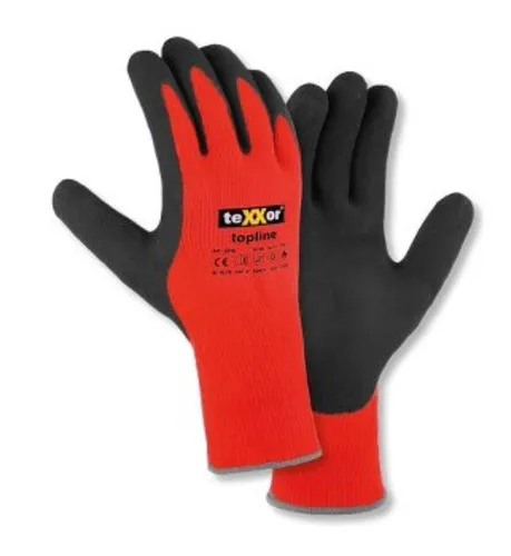 teXXor® topline Winterhandschuhe POLYACRYL orange/grau 12er PACK - Wasserabweisende Schutzhandschuhe aus 74% Polyacryl für optimalen Tragekomfort. Ideal für kalte Tage und vielseitige Anwendungen. 12 Paar in einer Packung.