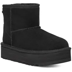 Ugg Kids Classic Mini Platform Stiefel Schwarz EU 36 - Wanderschuhe mit glitzerndem Paillettenoberteil, ideal für aktive Kinder. Hergestellt aus recycelten Materialien, bieten sie Komfort und Stil für jeden Anlass.