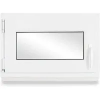 Kellerfenster Kunststoff weiß Dreh-Kipp 80x40 cm DIN Links - Robustes Dreh-Kipp-Fenster aus weißen Kunststoff, ideal für den Einsatz in Kellerräumen. Mit 3-fach Verglasung für eine gute Isolierung und hohe Widerstandsfähigkeit bei extremen Witterungsbedingungen.