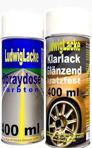 LudwigLacke Europablau 23L für Opel Spraydosen Set Autolack & Klarlack je 400ml