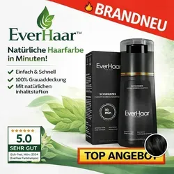 EverHaarTM Sofort Farbshampoo - Haarfärbeshampoo in Schwarz - Erlebe sofortige Haarfarbe! Das EverHaarTM Sofort Farbshampoo färbt dein Haar schnell und einfach beim Waschen. Ideal für Grauabdeckung und ein natürliches Ergebnis – mit sanften Inhaltsstoffen für Zuhause.