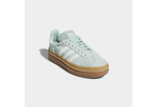 ADIDAS ORIGINALS "GAZELLE BOLD E" Sneaker - Kult-Sneaker in Ash Green/Off White, inspiriert vom 1971er Design. Weiches Wildleder und Gummisohle für optimalen Komfort und Retro-Style.