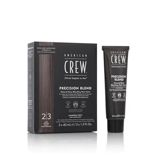 American Crew Precision Blend 2-3 Dark – Haarfarbe für Männer - Coloration mit 4-6 Wochen Haltbarkeit, schnelle Anwendung in nur 9 Minuten, ideal für ein natürliches, dunkles Ergebnis ohne Wartezeit.